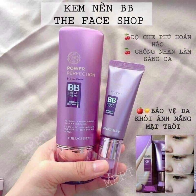 🍂 Kem nền BB cream tím The Face Shop 💦Dòng kem nền BB cream nổi tiếng nhất của The Face Shop 40g