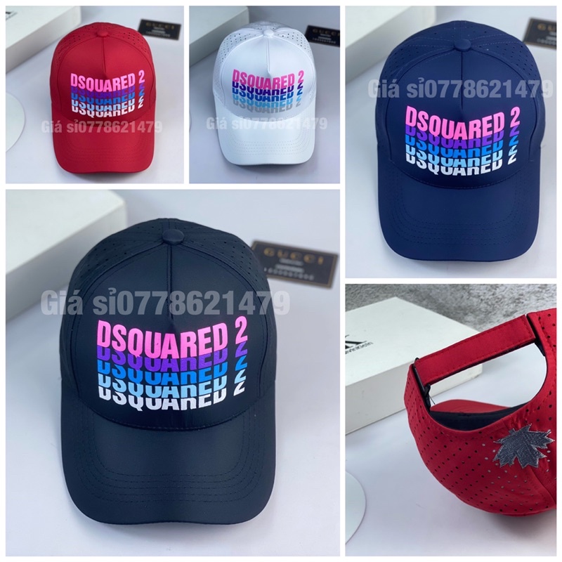 Mũ kết lưỡi trai dù lổ in chữ DSQUARED-2 thoáng mát thời trang