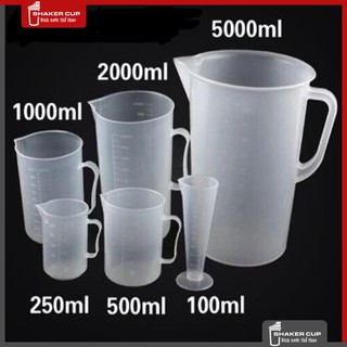Ca đong định lượng pha chế trong suốt 100ml, 250ml 500ml 1000ml, 2000ml, 5000ml