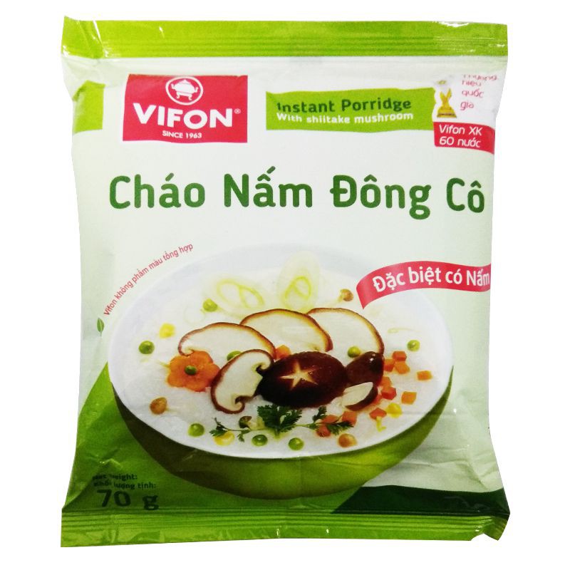 Cháo Vifon vị thịt bằm / thịt gà / sườn / nấm đông cô 70g
