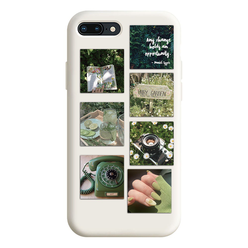 Set 50 chiếc sticker chống thấm nước PHONG CẢNH MÀU XANH LÁ cực đẹp dán nón bảo hiểm, laptop, đàn