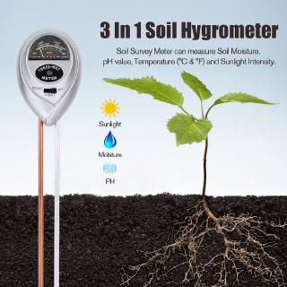 PK 3 In 1 Soil Hygrometer Soil Thermometer Moisture Meter And Sun Light Probe