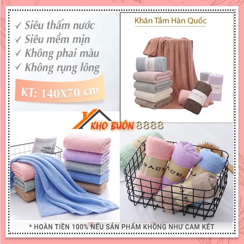 Khăn tắm cao cấp ⚡️Sale⚡️Lông cừu Hàn Quốc xuất Nhật chất liệu nỉ coton mềm mịn 70x140cm cho mẹ va bé