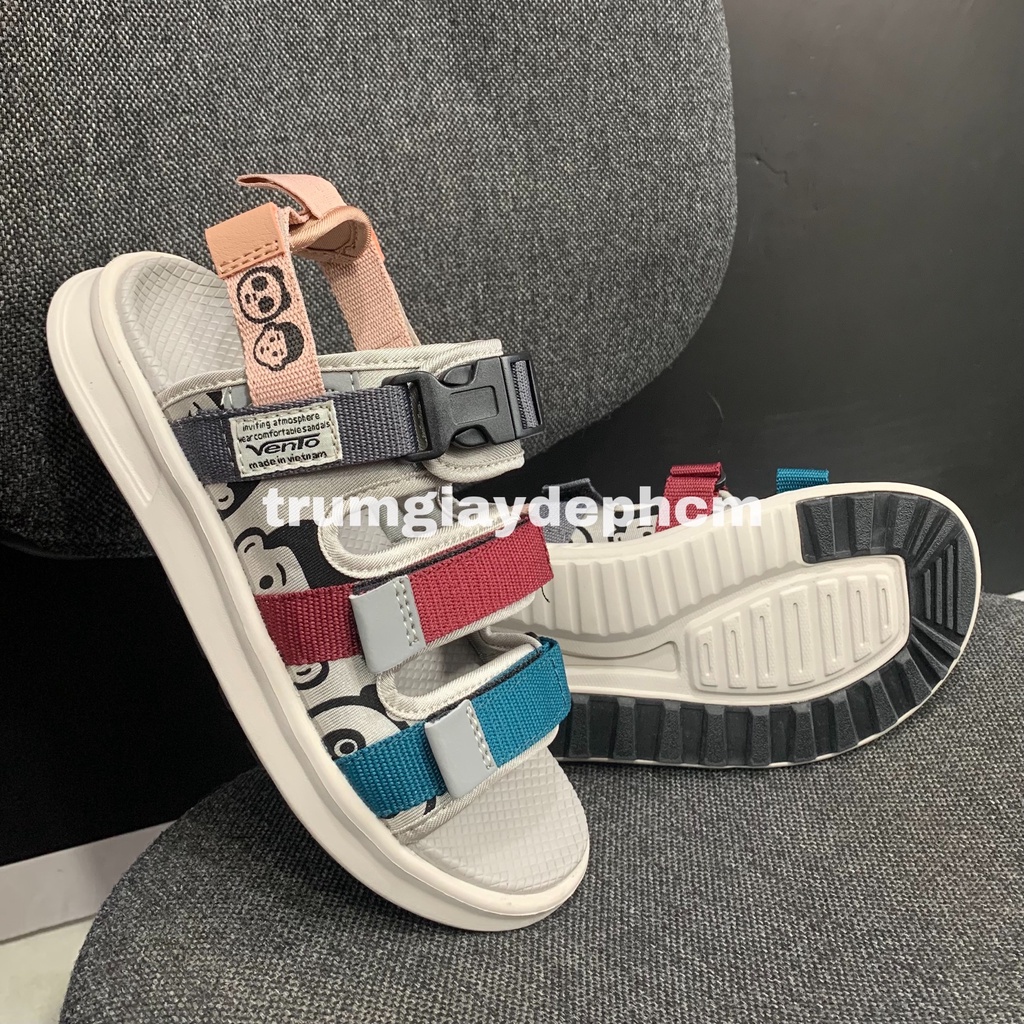 Giày Sandal Vento Nữ NB80 Màu Đen Họa Tiết Streetstyle