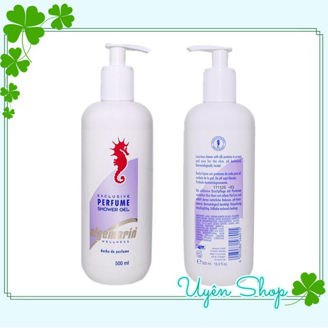 MẪU MỚI: Sữa tắm cá ngựa  Algemarin Hương nước hoa sang trọng, khả năng lưu hương đến 12h, 600ml