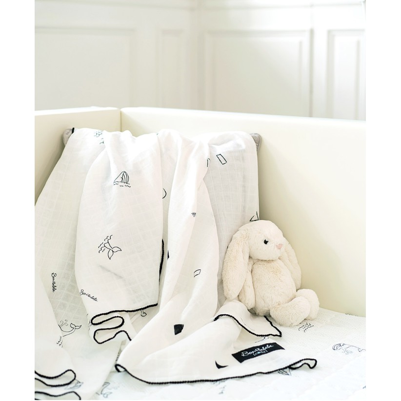 Chăn/ Mền Hè 2 lớp vải Loe mỏng nhẹ thông thoáng cho bé nhập khẩu Bonitabebe HQ