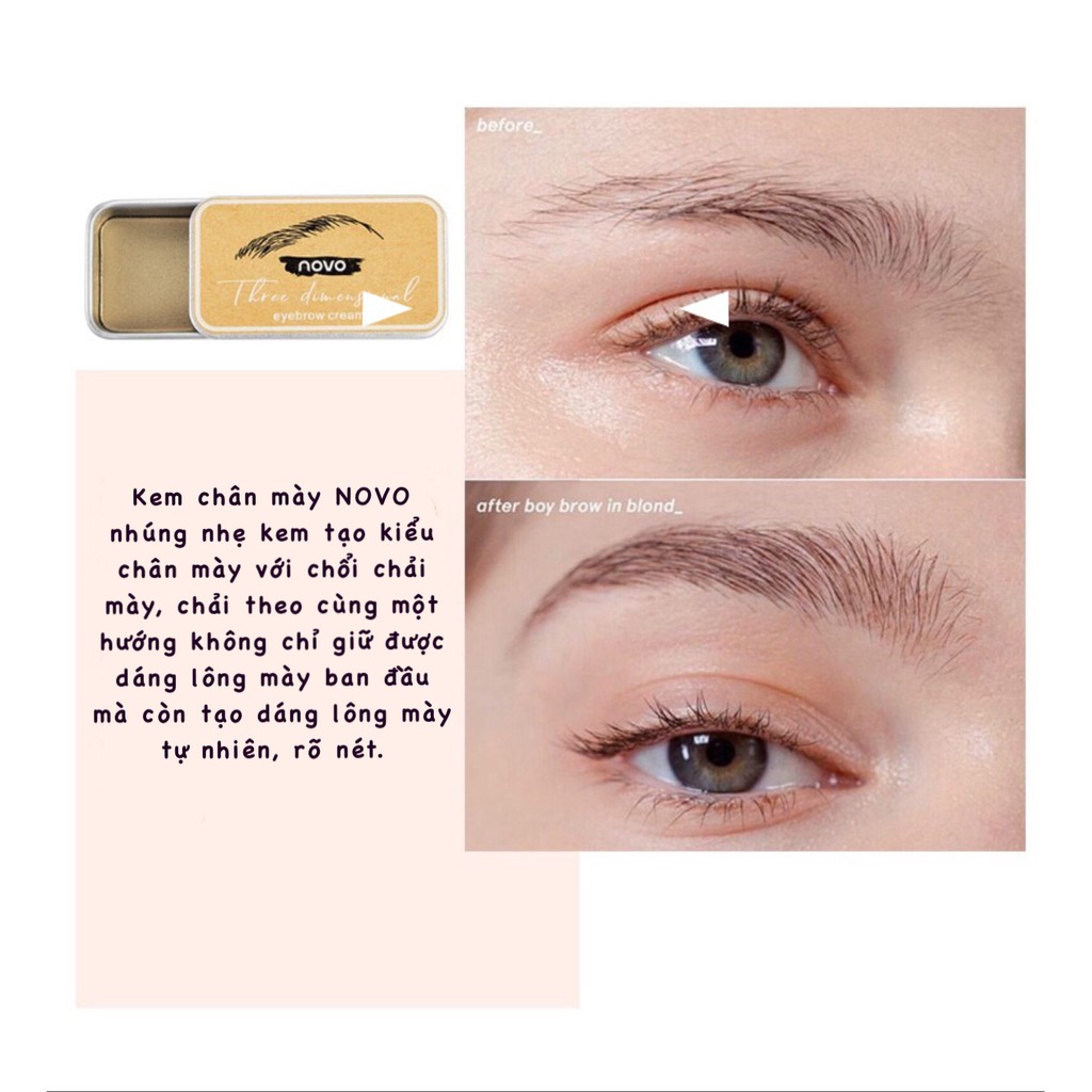 Gel định hình lông mày NOVO mascara lông mày kéo dài tự nhiên trong suốt | BigBuy360 - bigbuy360.vn