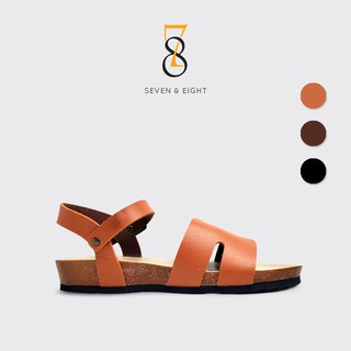Sandal Siêu Nhẹ Quai Ngang Khoét Chữ U Cách Điệu Đế Bệt Seven & Eight 3cm - D0005