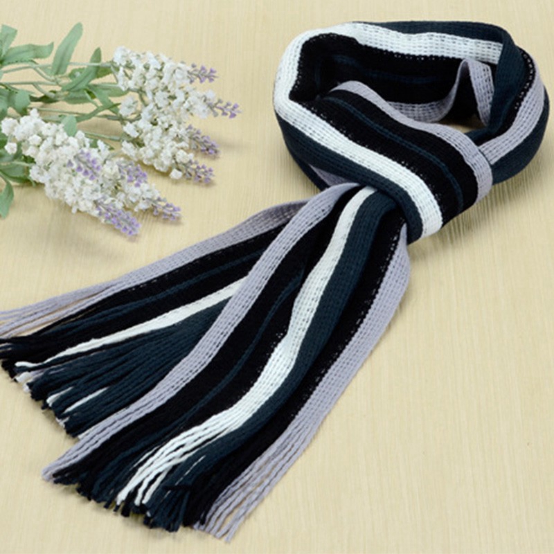 Khăn choàng kẻ sọc tua rua thời trang dành cho nam nữ