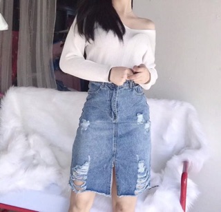 Chân váy jean rách công sở 🍑🍑🍑u
