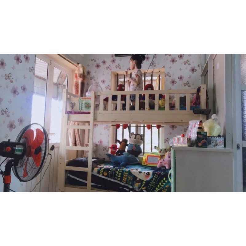 Giường tầng gỗ thông mộc 90x190x160cm không kèm đệm - Giường tầng gỗ thông | BigBuy360 - bigbuy360.vn