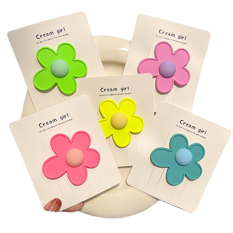 Kẹp Tóc Hình Hoa Nhiều Màu Sắc Phong Cách Hàn Quốc Dễ Thương Cho Bé Gái