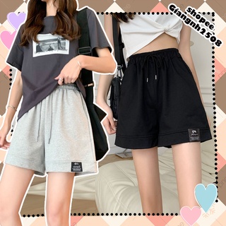 SUQ001 Quần đùi sọt nam nữ có túi dây rút lưng cao dáng rộng cạp chun 2 màu xám đen đi chơi đi biển Hàn Quốc học sinh si