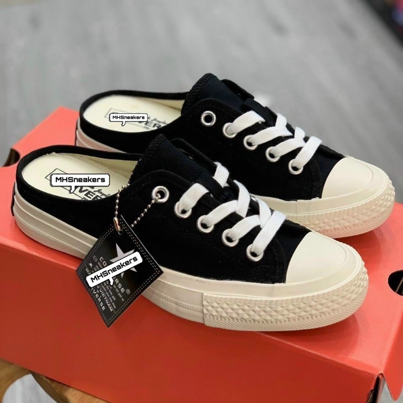 [MHSneakers] Sục thể thao siêu xinh, giày thể thao đạp gót đế cao su vải canvas