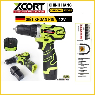 Máy khoan cầm tay - Máy khoan pin 12V XCORT Tặng Kèm Túi