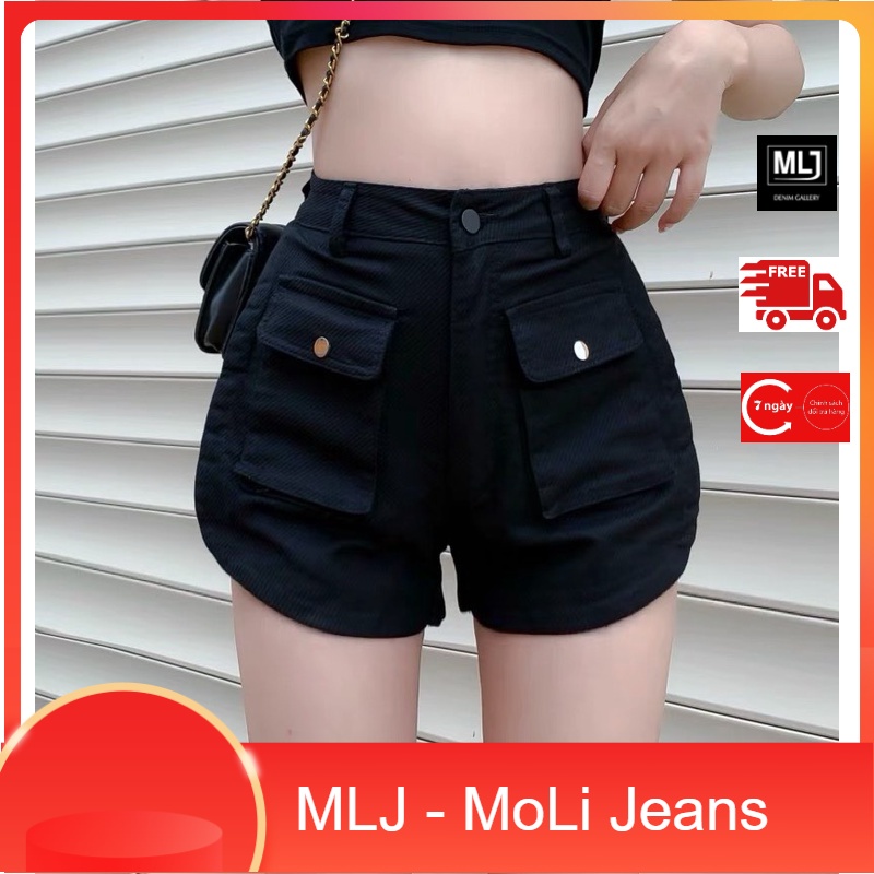 Quần short jean LƯNG THUN dành cho BigSize Nữ lưng cao, co dãn mạnh, đang hot trend 4018 molijean