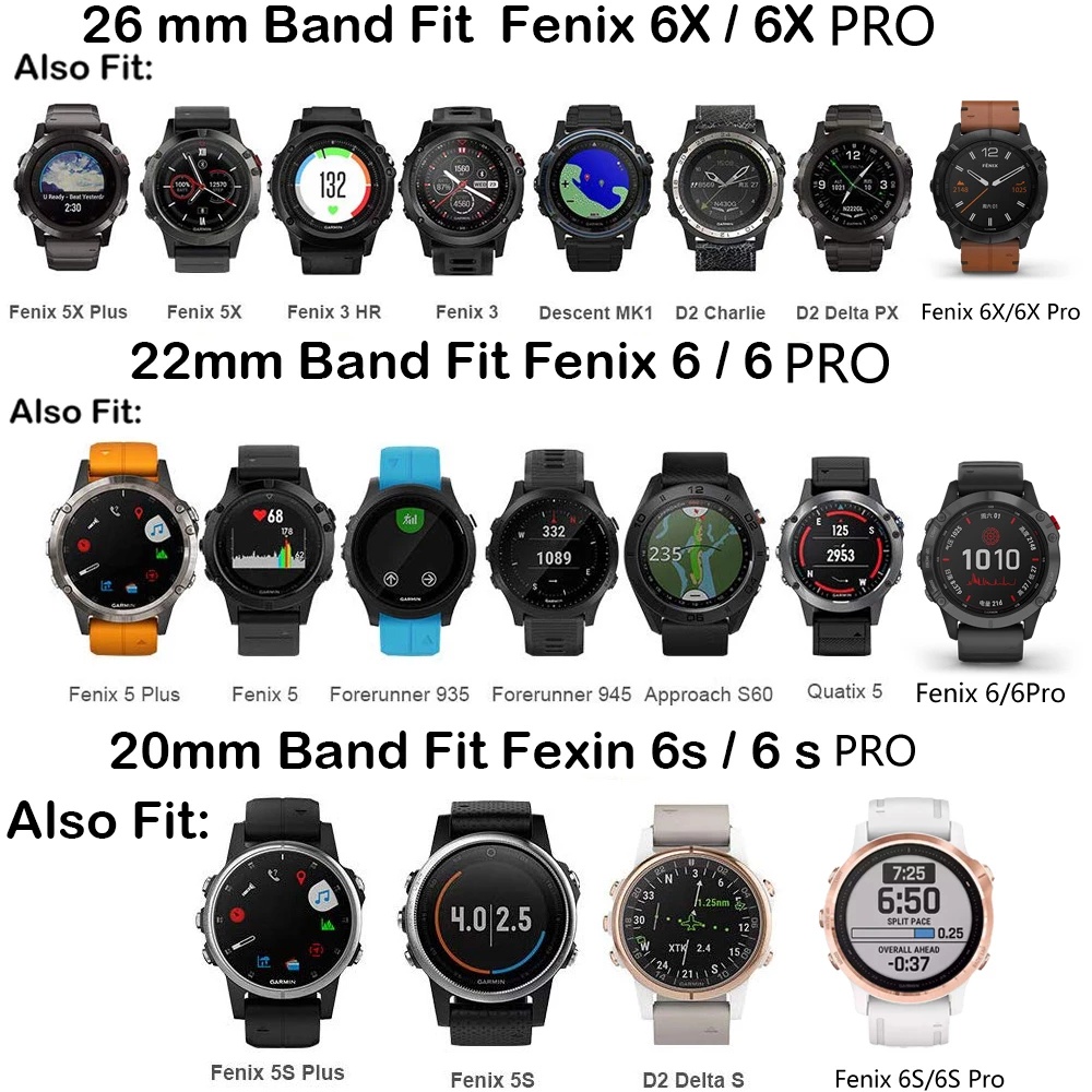 Dây Đeo Bằng Da 22 26mm Cho Đồng Hồ Thông Minh Garmin Fenix 7x 7 7s 6x 6spro 5x 5 3hr 935