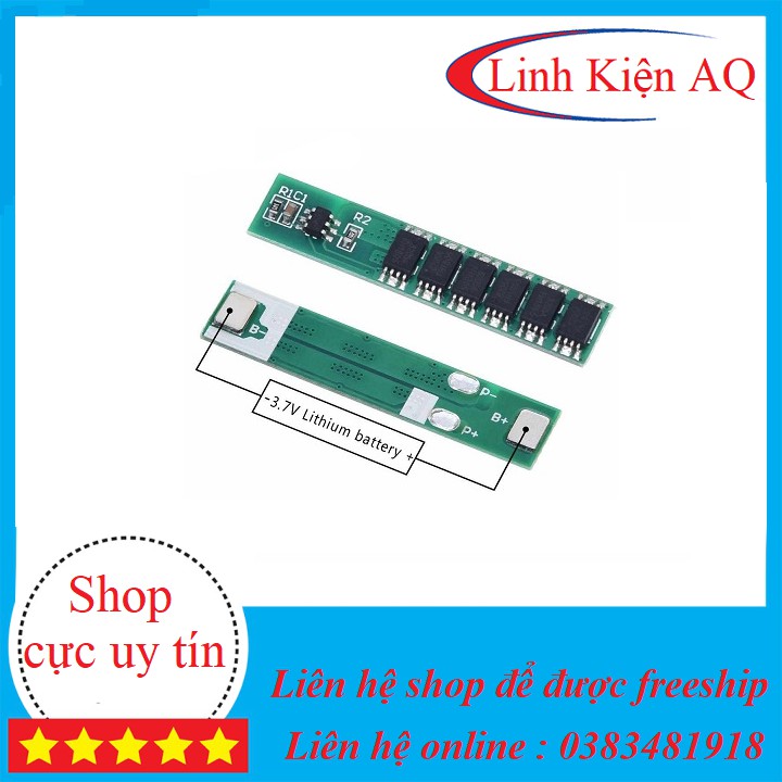 Mạch Sạc Và Bảo Vệ Pin 1 Cell 1s 18650 3.7V 12A- Linhkiendientu3m