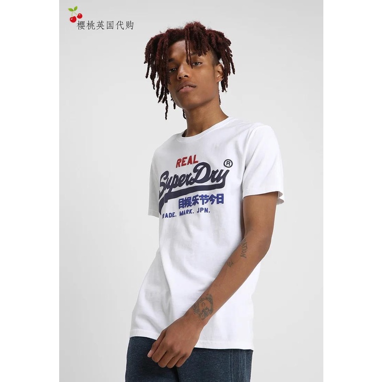 Áo thun cotton tay ngắn in logo Superdry thời trang cho nam