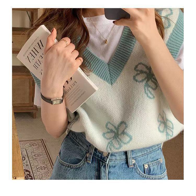 Áo len nữ cổ chữ V form rộng phong cách Hàn Quốc dễ thương 2021 | BigBuy360 - bigbuy360.vn