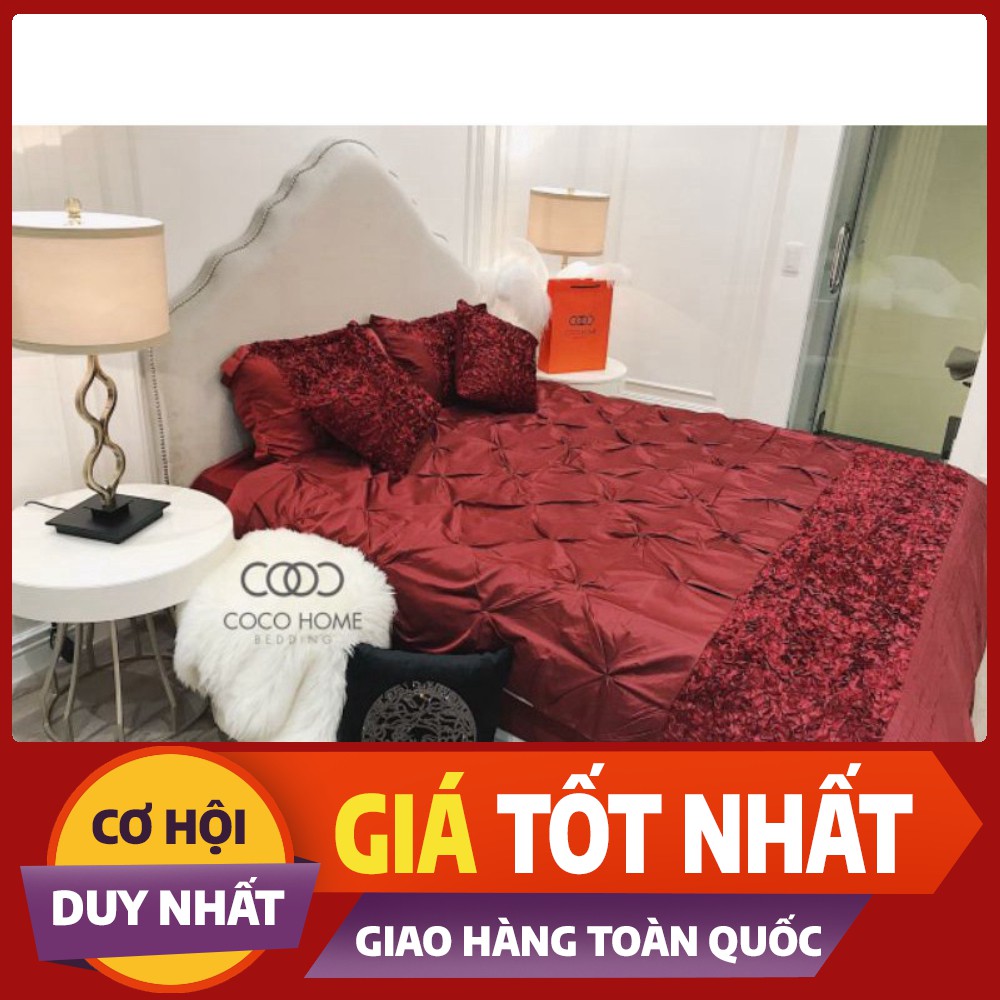 Bộ chăn ga gối cưới lụa Luxury nhập khẩu cao cấp