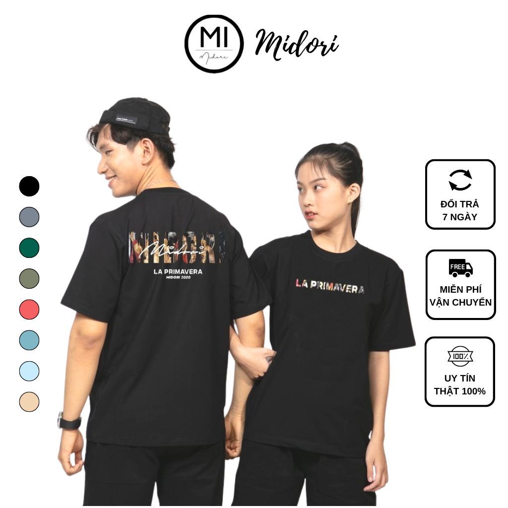 Áo thun unisex form rộng tay lỡ Phông Nam Nữ La prim Local Brand Mi Midori