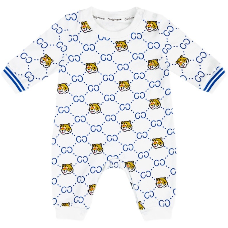 Bộ Áo Liền Quần Tay Dài In Hình Hổ Hoạt Hình Dễ Thương Thời Trang Cho Bé Sơ Sinh