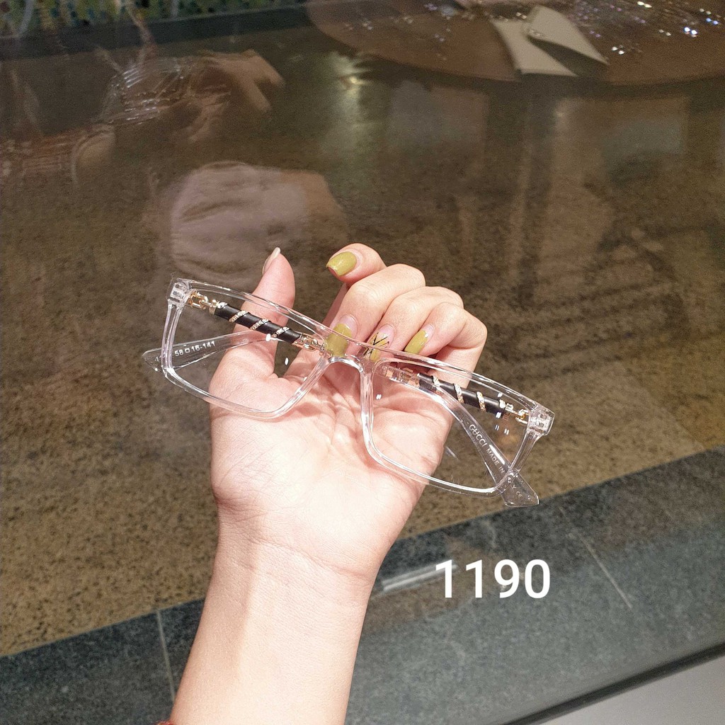 Gọng kính cận nam nữ cao cấp bền đẹp, Kính cận thời trang mắt vuông gọng nhựa dẻo 1190 | BigBuy360 - bigbuy360.vn