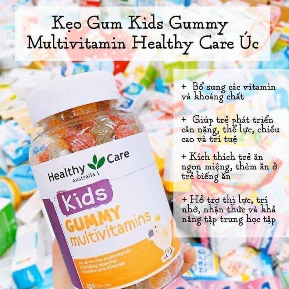 MẪU MỚI-HEALTHY CARE GUMMY MULTIVITAMIN - KẸO DẺO BỔ SUNG VITAMIN CHO BÉ DATE 2023