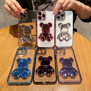 Ốp Điện Thoại Silicon Mềm Chống Sốc Hình Gấu 3D Sang Trọng Cho iPhone 12 13 11 Pro Max Mini iPhone 11