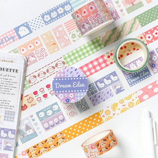 Washi tape LITTLE CUTE nông trại Mây cuộn băng dính chủ đề màu sắc trang trí sổ, album, nhật ký, lưu bút, Bullet Journal