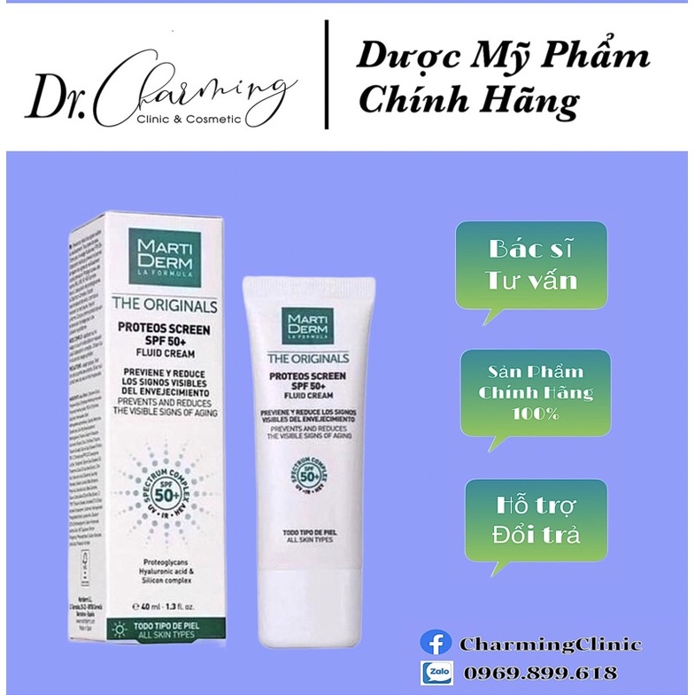 Kem chống nắng MartiDerm The Originals Proteos Screen SPF50+ Fluid Cream