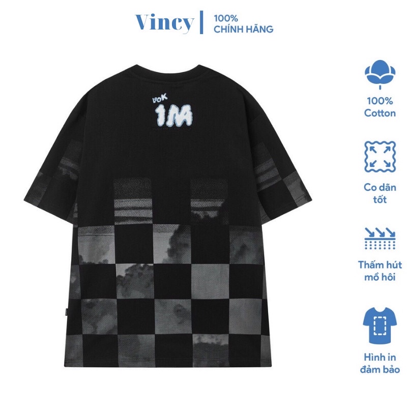 Áo Phông 1M Tay Lỡ Unisex Form Rộng, Phông Nam Nữ Oversize Màu Đen Co Giãn 4 Chiều