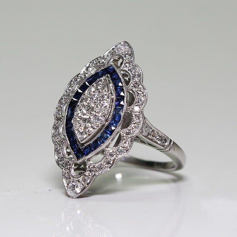 (Bán Chạy) Nhẫn Đính Đá Topaz Và Sapphire Mới