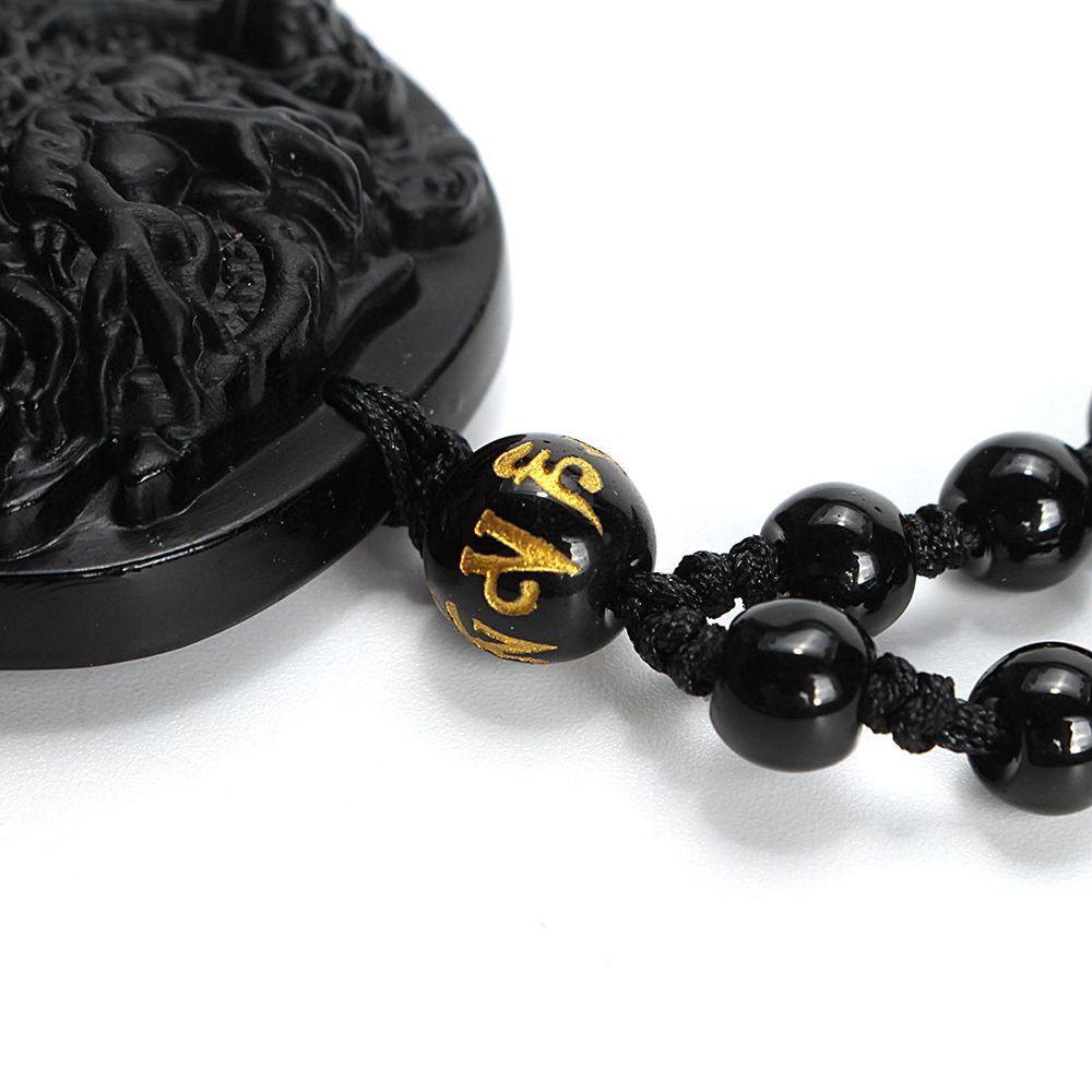 LILYES Vòng cổ Mặt Đá Obsidian Tự Nhiên Độc Đáo Thời Trang Cho Nữ