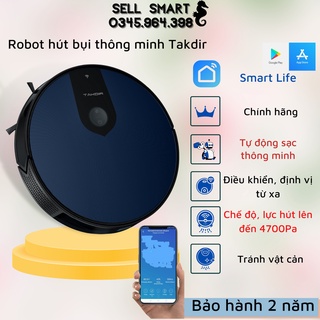Robot hút bụi lau nhà TAKDIR, robot lau nhà thông minh tự sạc pin