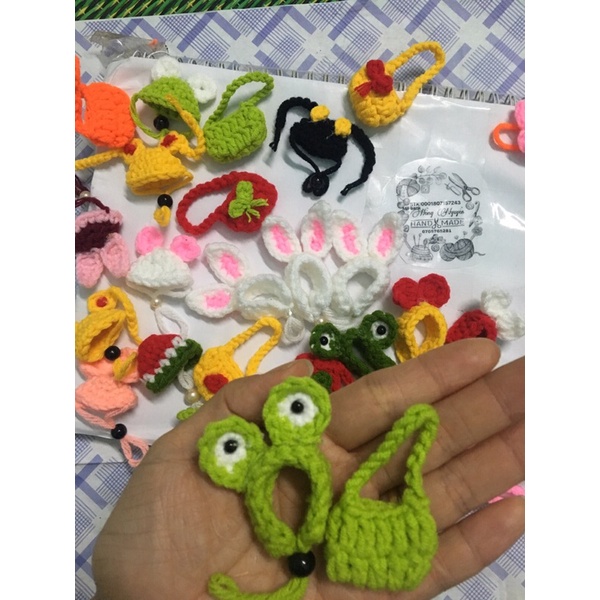 Mũ ếch xanh cho hamter.sóc cảnh bằng len