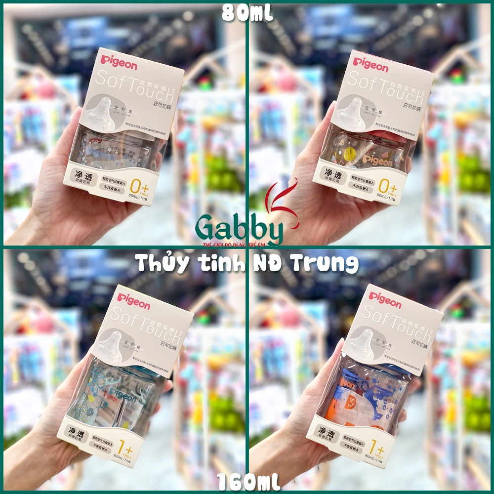 BÌNH SỮA PIGEON NHỰA PPSU NỘI ĐỊA TRUNG SOFT TOUCH 80ML 160ML 240ML