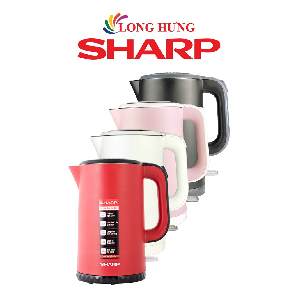 [Mã ELHADEV giảm 4% đơn 300K] Bình đun siêu tốc Sharp 1.7 lít EKJ-17EVPS - Hàng chính hãng