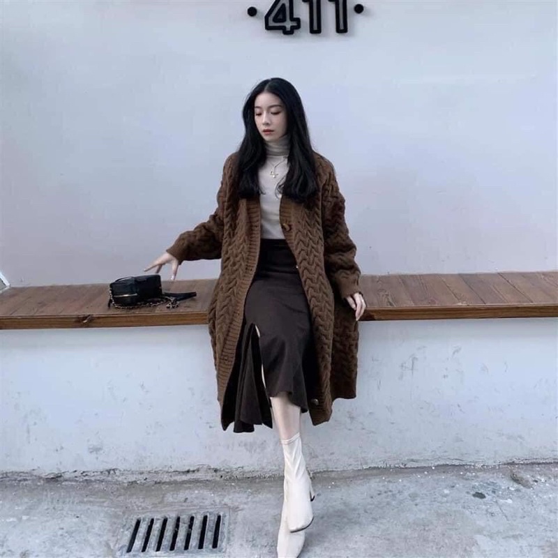 ÁO CADIGAN LEN DÁNG DÀI VẶN THỪNG MÙA ĐÔNG SIÊU ẤM 2021 | BigBuy360 - bigbuy360.vn