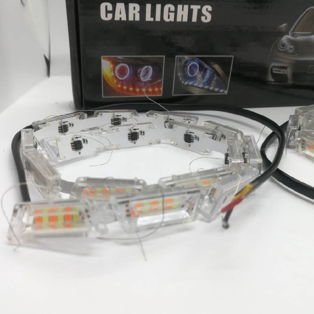 Bộ 2 Dây Đèn Pha Lê Có Đèn Tín Hiệu DRL Cho Xe Hơi