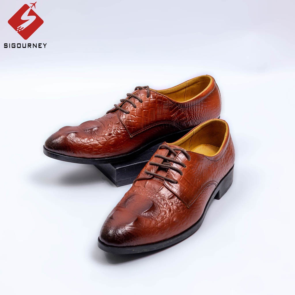 Giày Tây Nam Dập Vân Cá Sấu Cao Cấp, Thiết Kế Lịch Lãm, Sang Trọng SIG-10