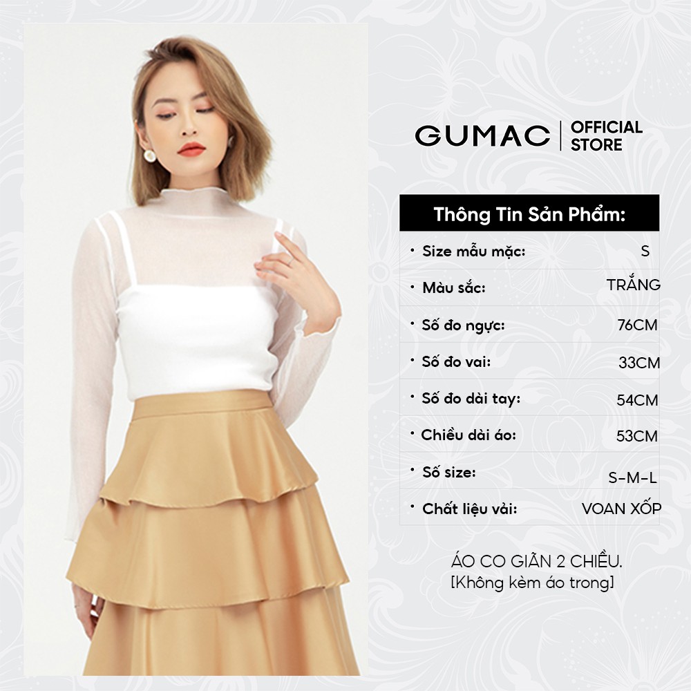 [Mã WABRGM11 giảm 10% đơn 250K] Áo kiểu nữ tay dài GUMAC AB591 [Không kèm áo trong | BigBuy360 - bigbuy360.vn