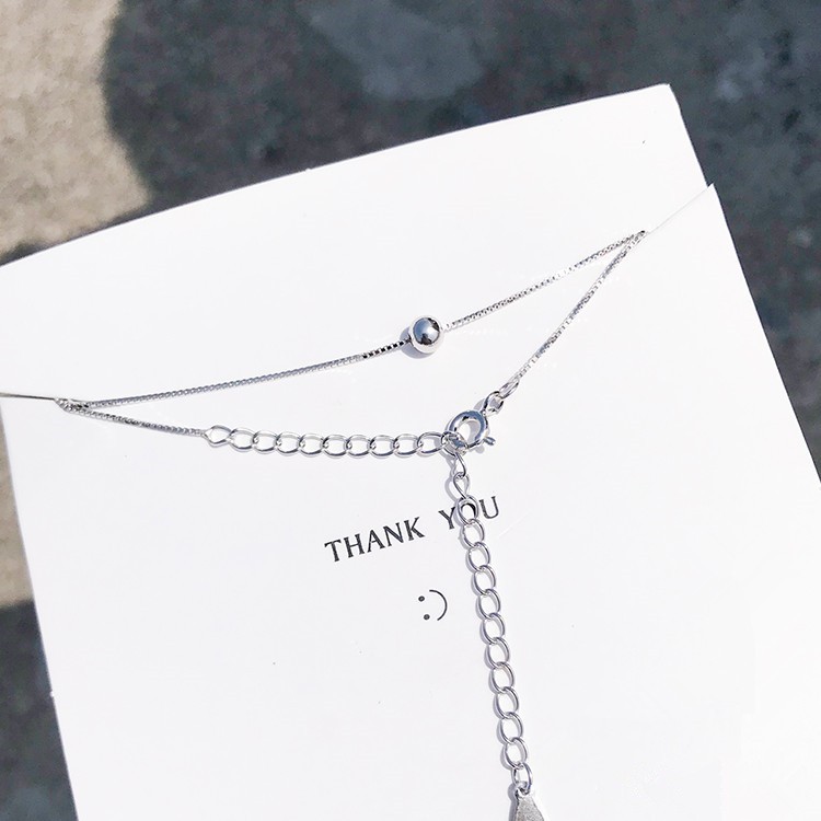S925 silver small round beads short female necklace B51