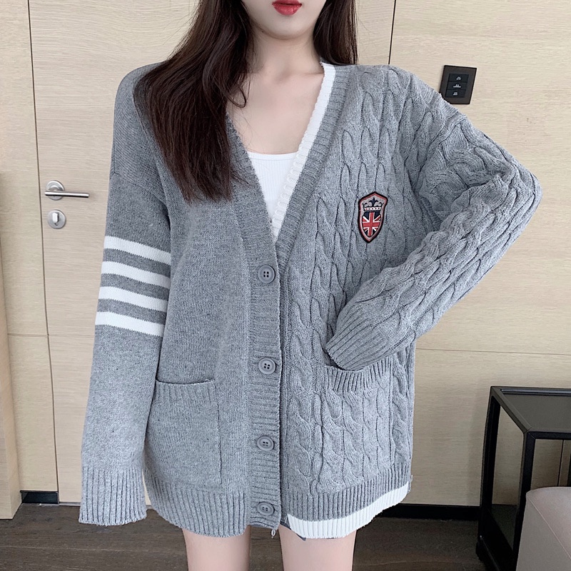 [Hàng Cao Cấp] Áo khoác cardigan dáng dài có khuy FUHO chất len thừng cao cấp dày dặn thời trang nữ thu đông 074