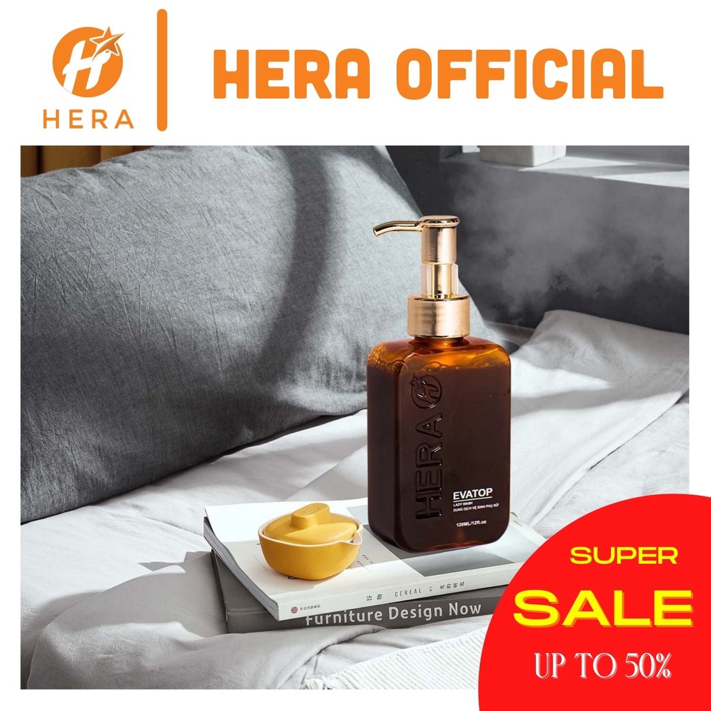 Dung Dịch Vệ Sinh Phụ Nữ Hồng Mịn Se Khít HERA EvaTop Lady Wash - Chai 120 ml