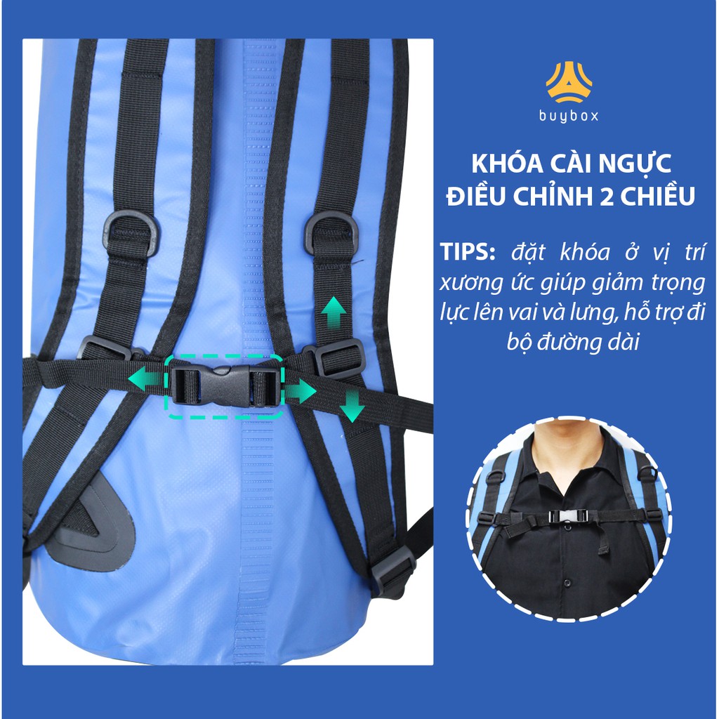 Balo du lịch đa năng dùng đi phượt leo núi, tắm biển chống thấm nước hiệu quả - Buybox - PK160