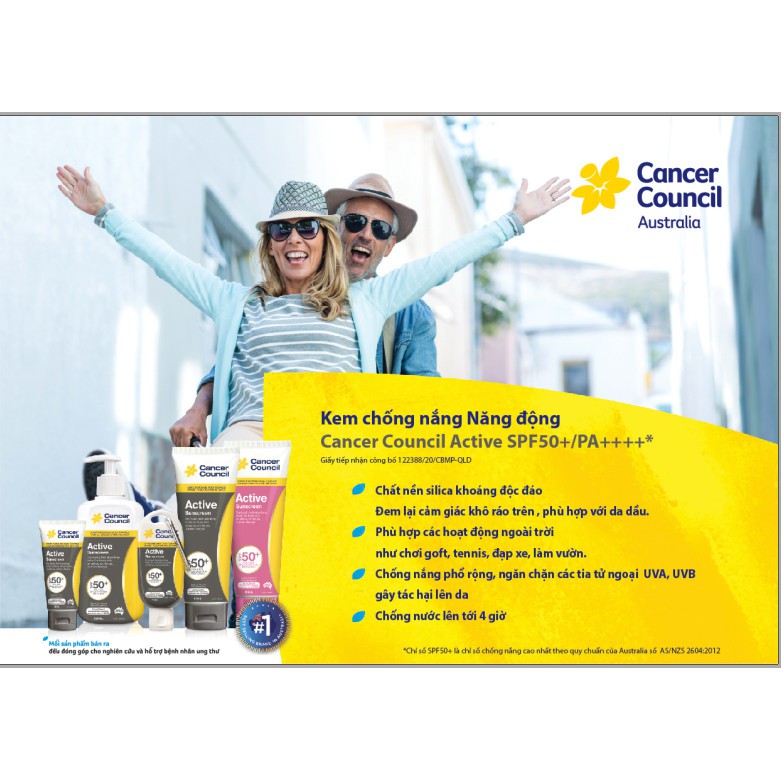  Kem chống nắng năng động Cancer Council ACTIVE SPF 50+/PA ++++ | BigBuy360 - bigbuy360.vn