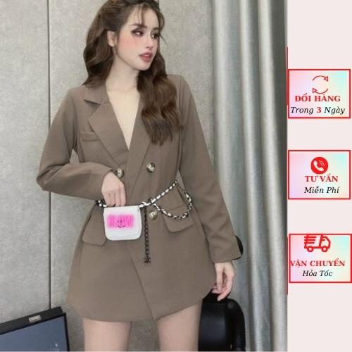 Áo vest blazer nữ hai lớp dài tay công sở kiểu dáng hàn quốc cao cấp