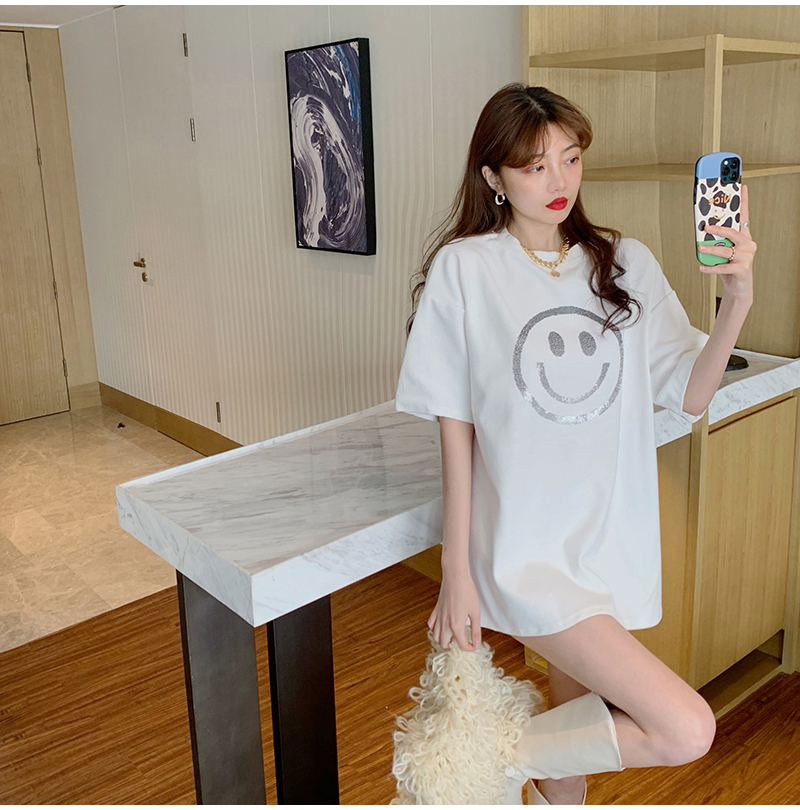 SUXI Áo Thun Nữ Tay Ngắn Dáng Rộng